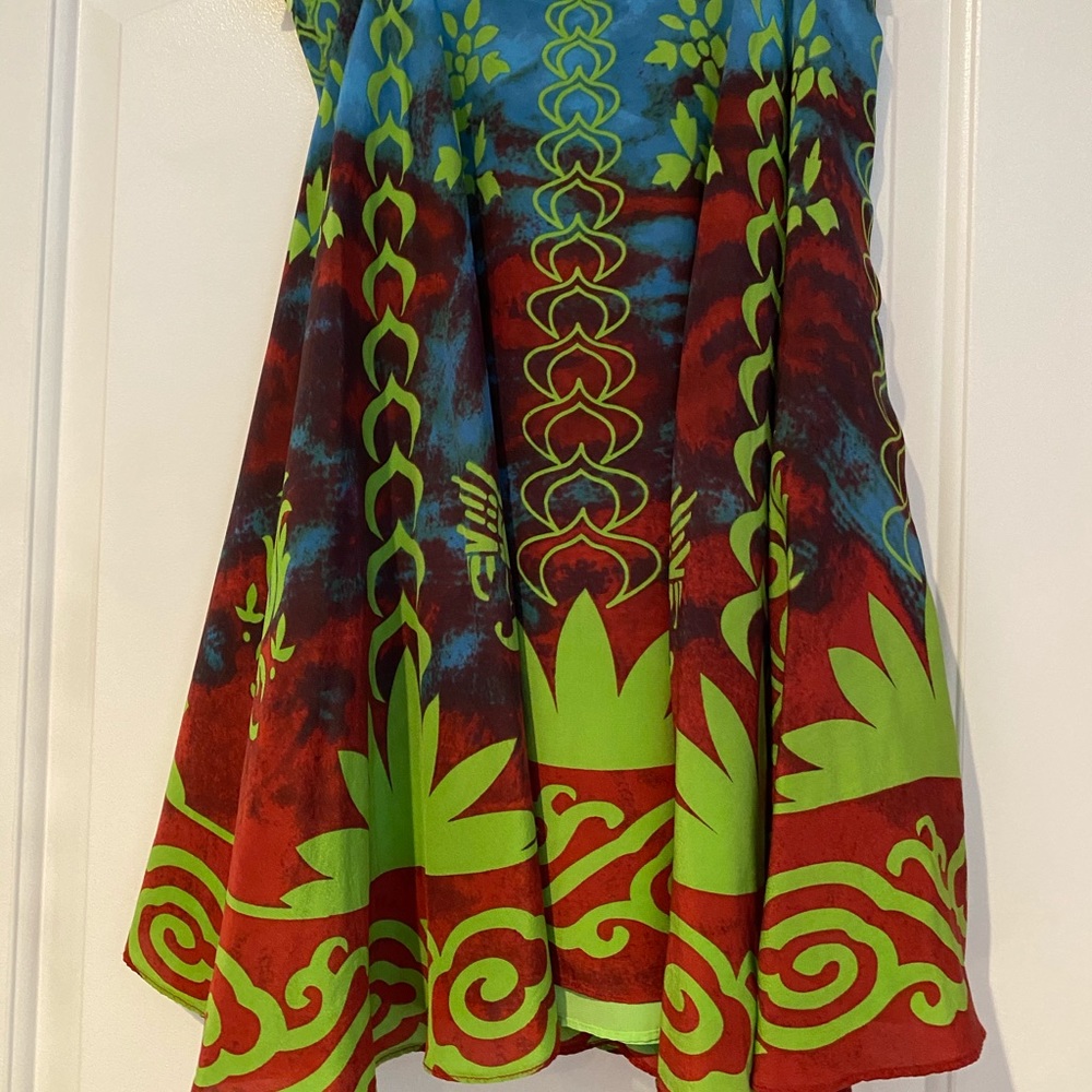 Lapis women Midi 100% Silk skirt Green Size 12
